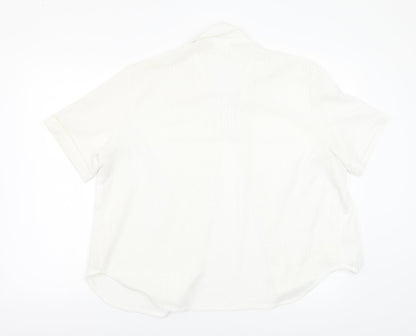Womens UK Size L Preworn White Basic Blouse