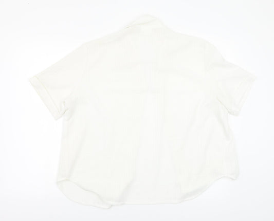 Womens UK Size L Preworn White Basic Blouse