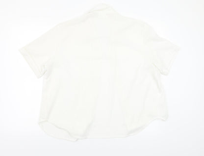 Womens UK Size L Preworn White Basic Blouse