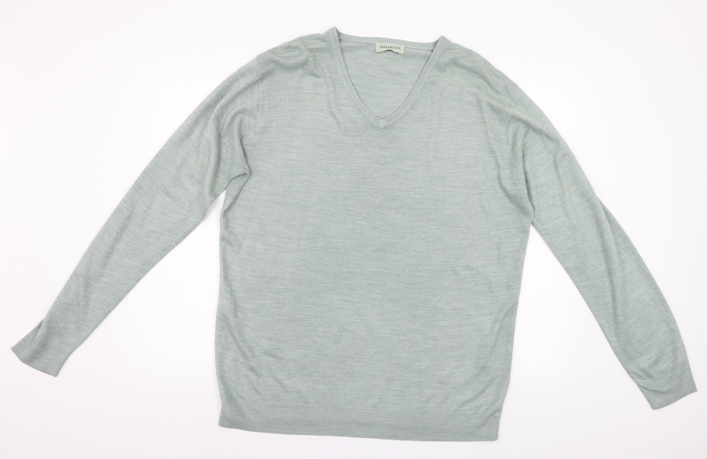 Greenwoods Mens Green  Knit Pullover Jumper Size XL