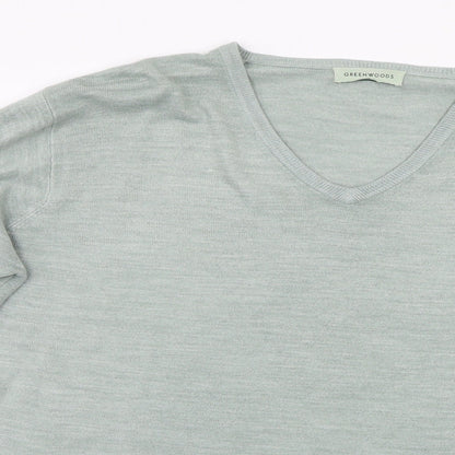 Greenwoods Mens Green  Knit Pullover Jumper Size XL