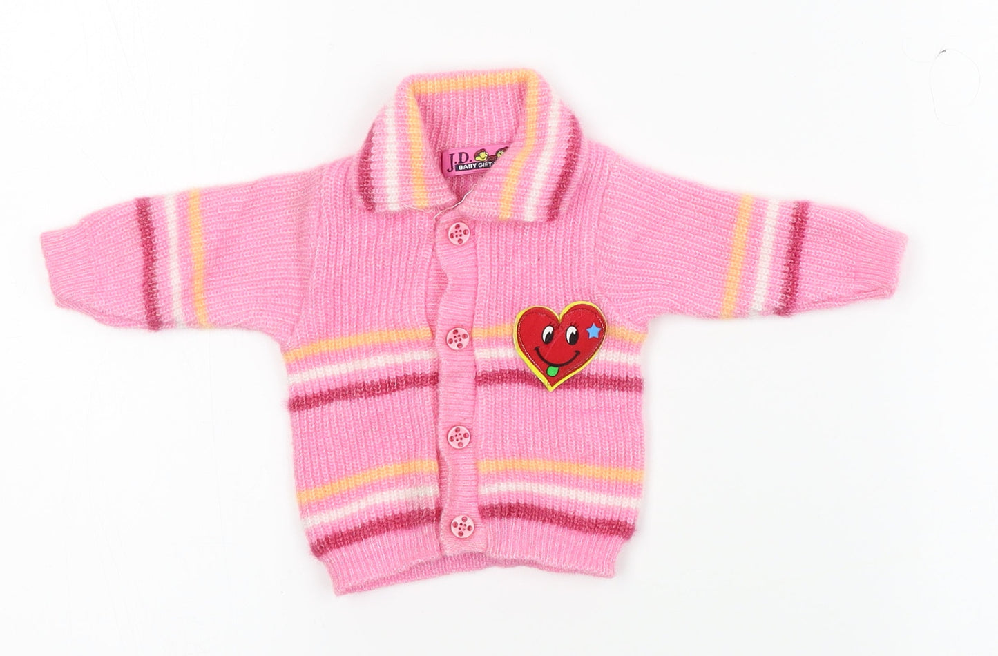 J.D. Baby gift set Girls Pink Striped Knit Cardigan Jumper One Size