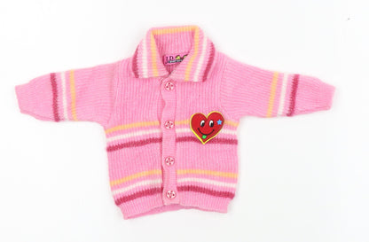 J.D. Baby gift set Girls Pink Striped Knit Cardigan Jumper One Size