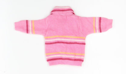 J.D. Baby gift set Girls Pink Striped Knit Cardigan Jumper One Size