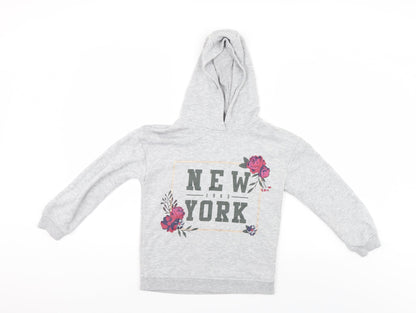 Primark Girls Grey   Pullover Hoodie Size 9-10 Years