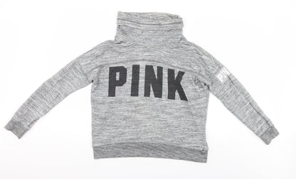 PINK Womens Grey   Pullover Jumper Size M