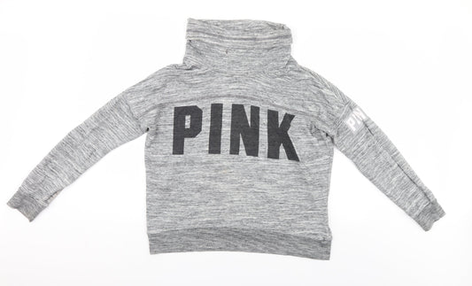 PINK Womens Grey   Pullover Jumper Size M