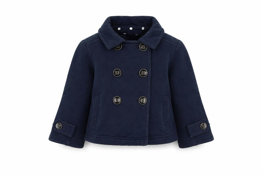 Front view of Gap girls’ blue basic coat coat, size 3, years