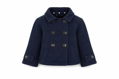 Front view of Gap girls’ blue basic coat coat, size 3, years