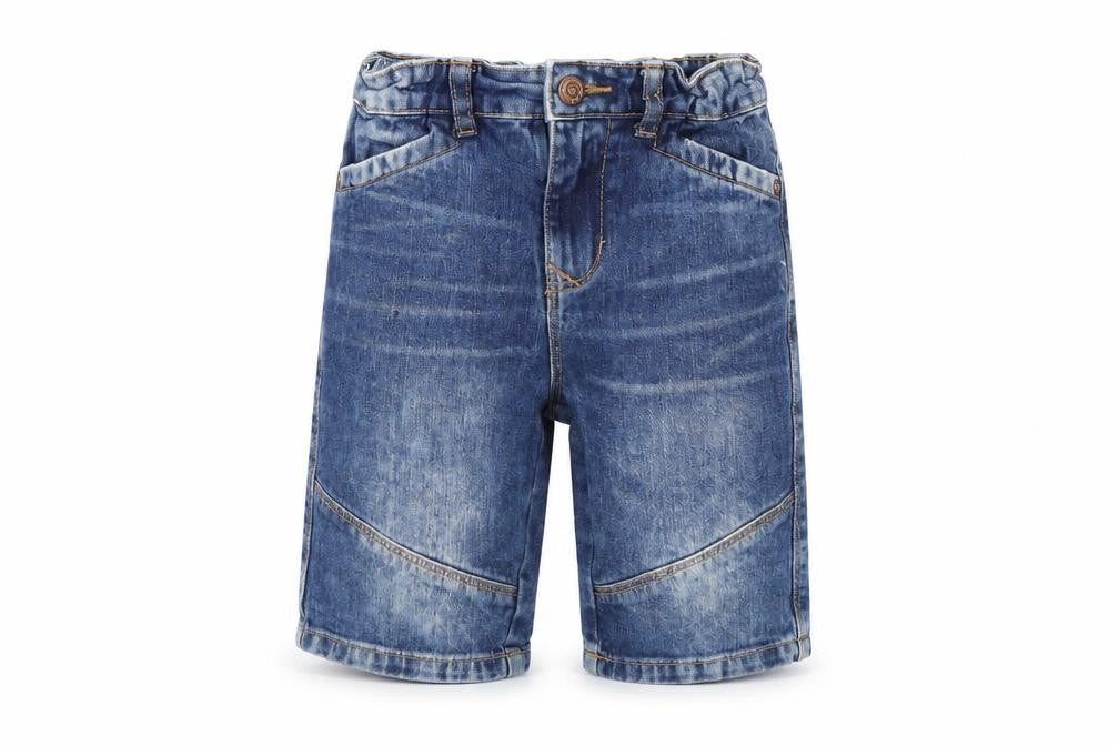 Front view of Denim & Co. boys’ blue denim cropped jeans, size 6-7, years
