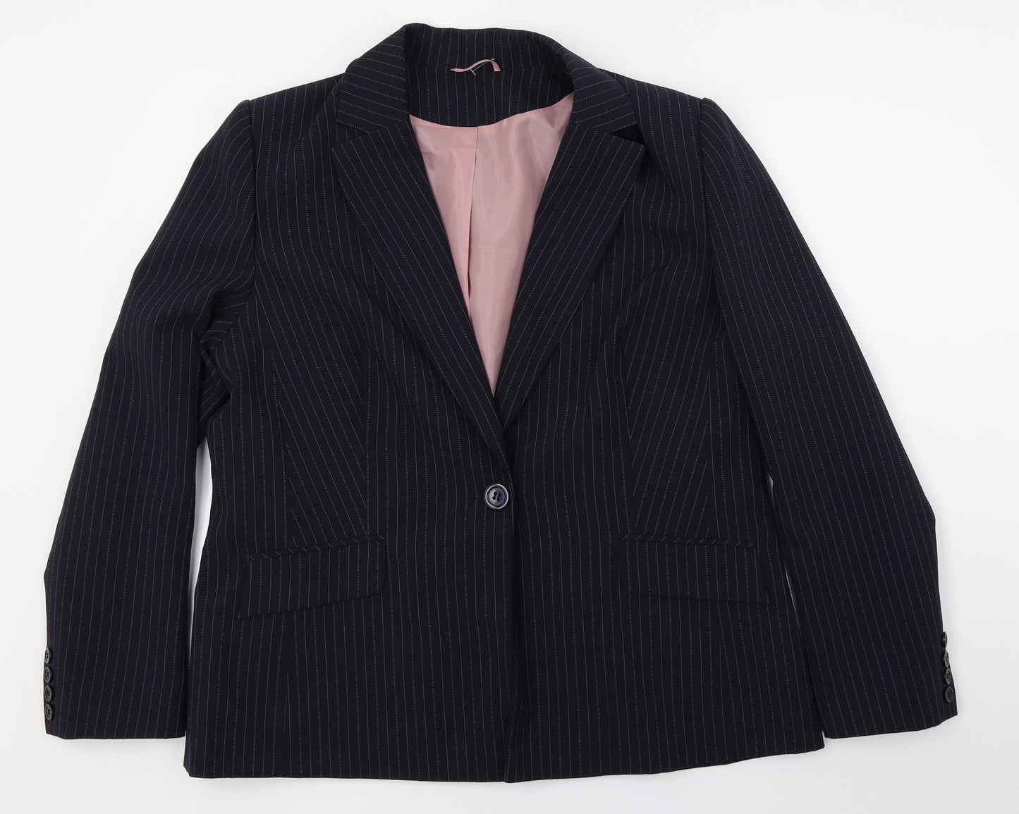Dorothy Perkins Womens Blue Striped  Jacket Suit Jacket Size 18