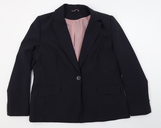 Dorothy Perkins Womens Blue Striped  Jacket Suit Jacket Size 18