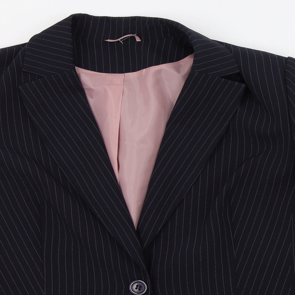 Dorothy Perkins Womens Blue Striped  Jacket Suit Jacket Size 18