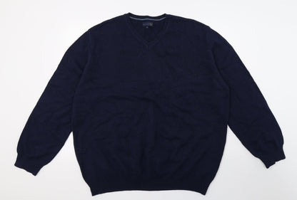 Lincoln Mens Blue  Knit Pullover Jumper Size 2XL
