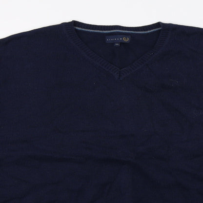 Lincoln Mens Blue  Knit Pullover Jumper Size 2XL