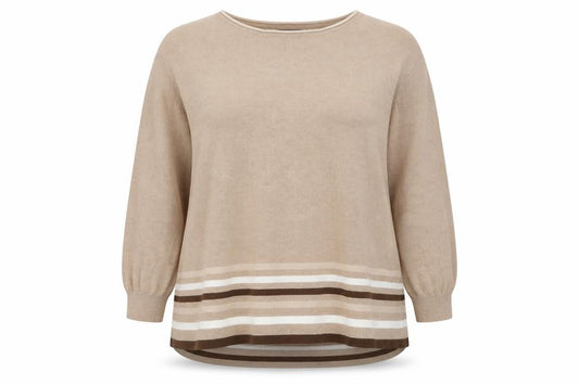 Principles Womens Beige Striped Knit Pullover Jumper Size 18
