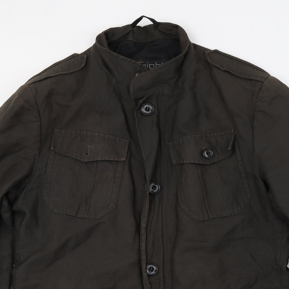 Mens UK Size S Silver Eight Green Jacket
