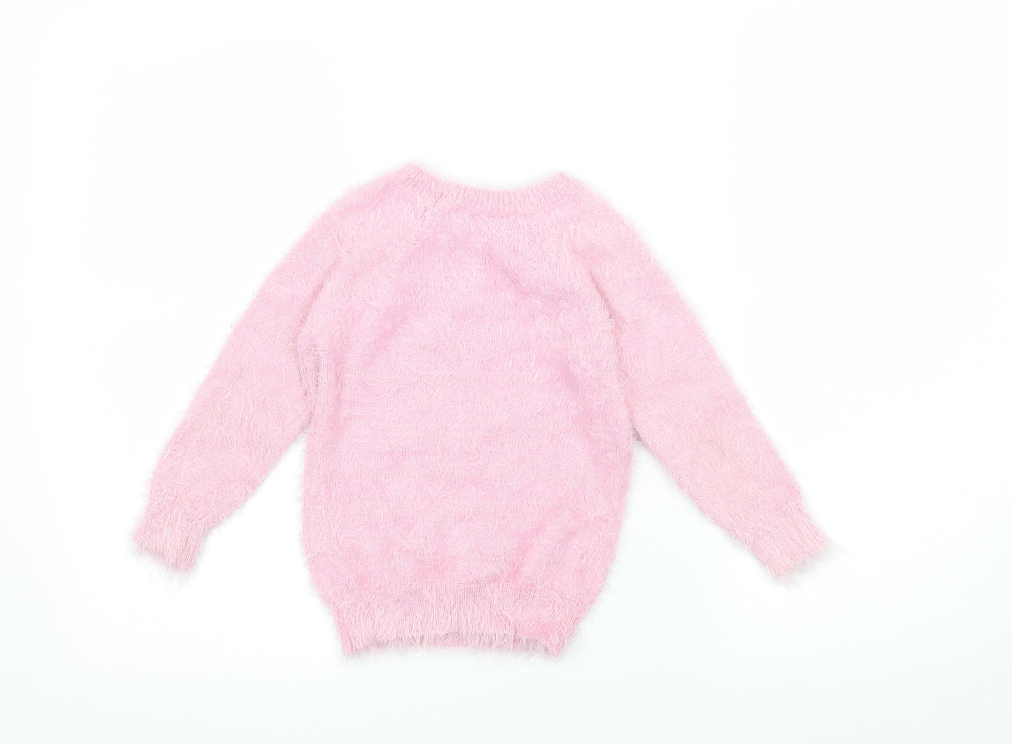 Ilovegirlswear Girls Pink  Knit Pullover Jumper Size 5 Years  - Unicorn