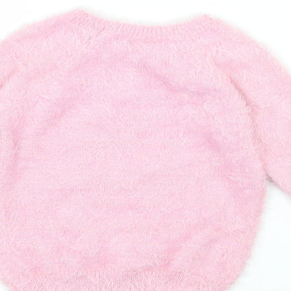 Ilovegirlswear Girls Pink  Knit Pullover Jumper Size 5 Years  - Unicorn
