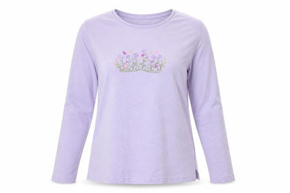 EWM Womens Purple  Knit Pullover Jumper Size S  - flowers
