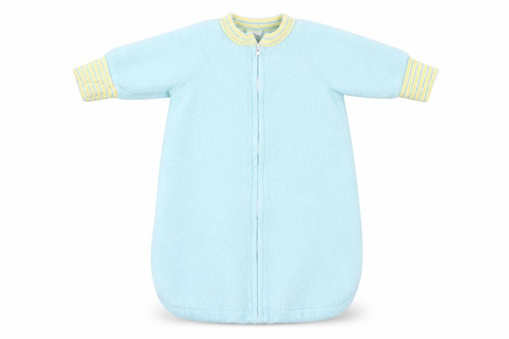 Front view of Triboro Baby Blue Fleece One Piece One Size