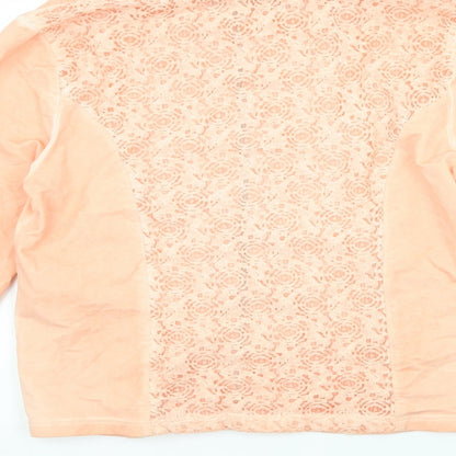 Yest Womens Orange  Jersey Full Zip Sweatshirt Size 10  - lace detail on back
