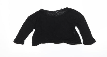 New Look Girls Black  Knit Basic T-Shirt Size 9 Years