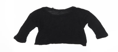 New Look Girls Black  Knit Basic T-Shirt Size 9 Years