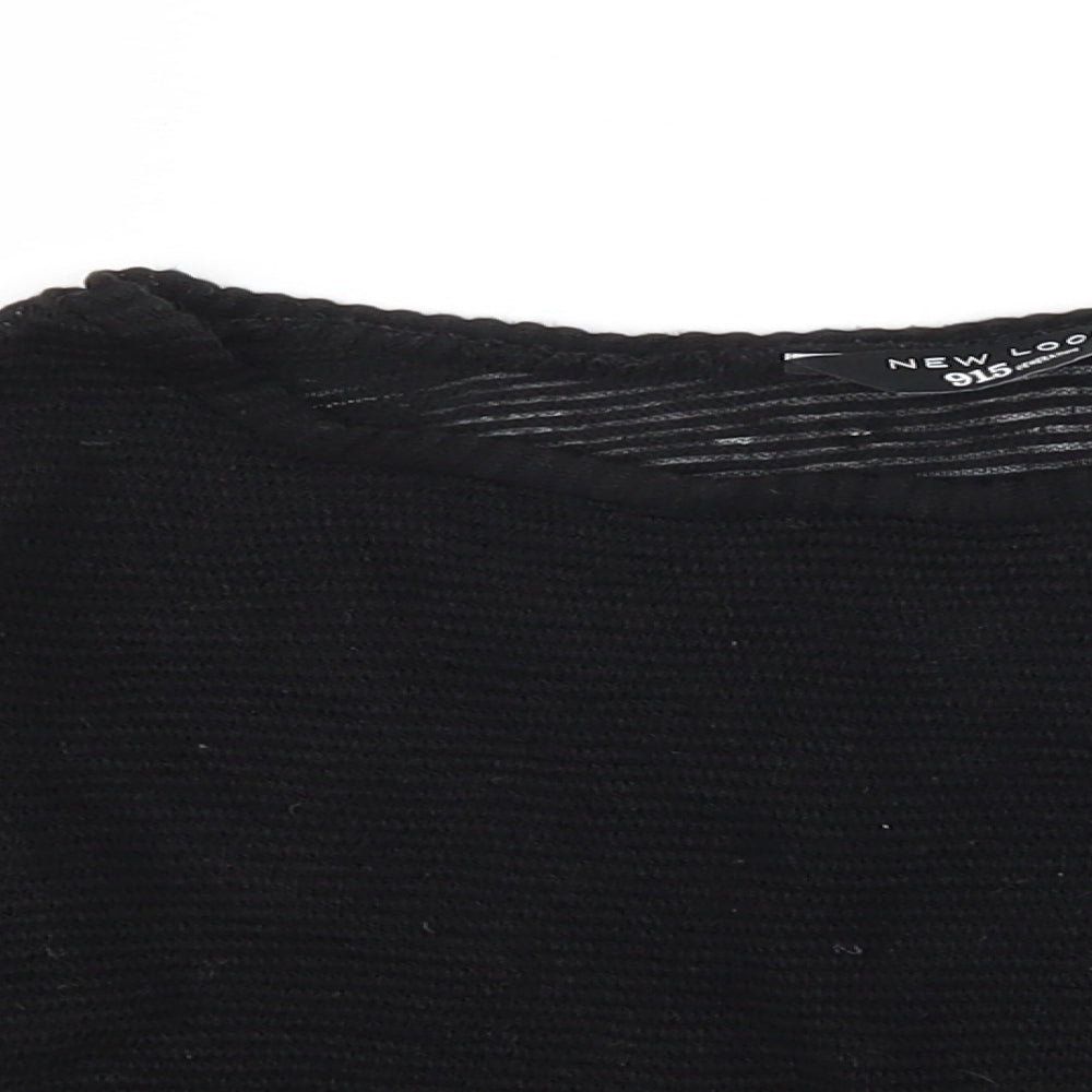 New Look Girls Black  Knit Basic T-Shirt Size 9 Years