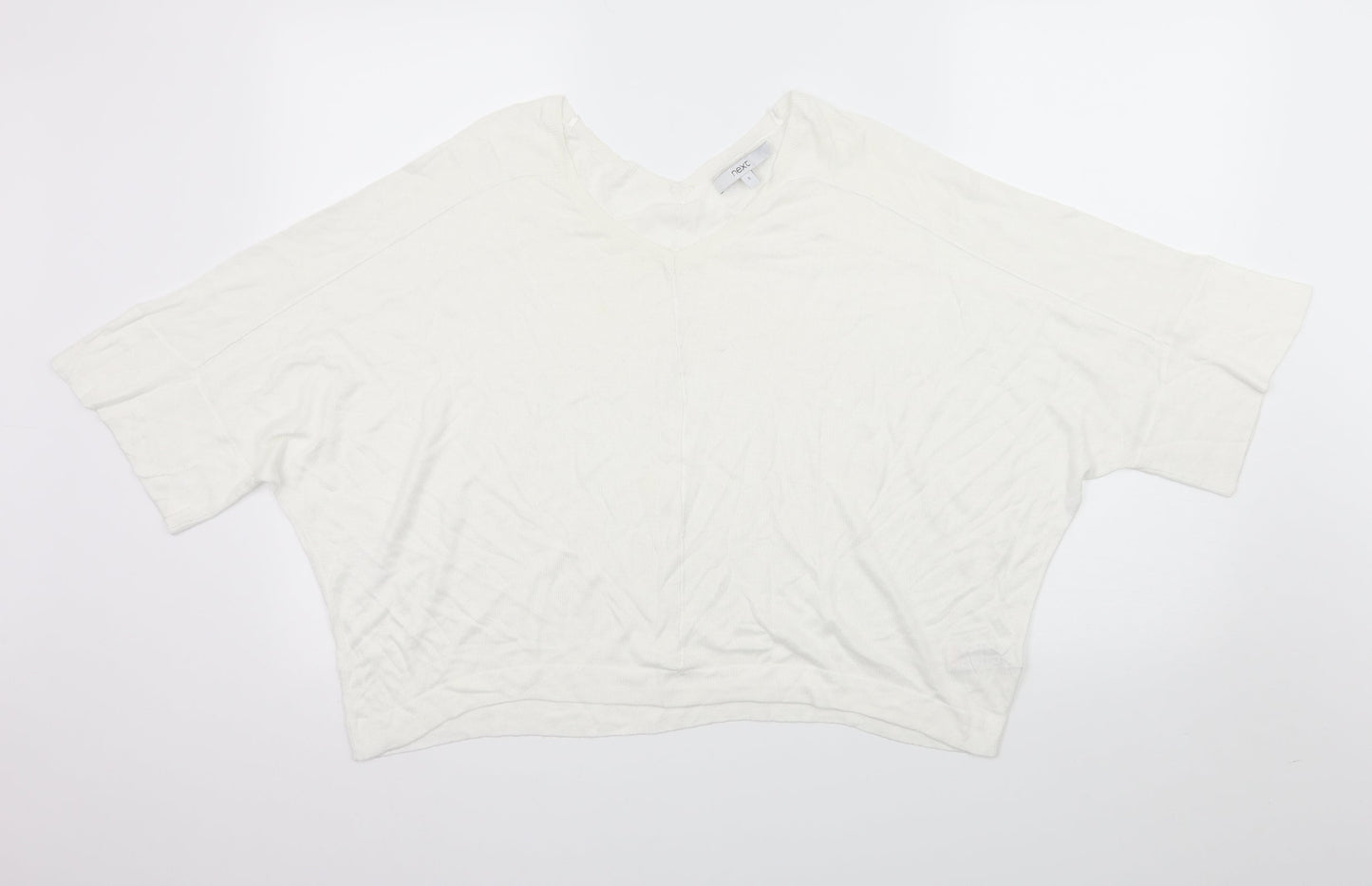 Womens UK Size S NEXT White Basic T-Shirt