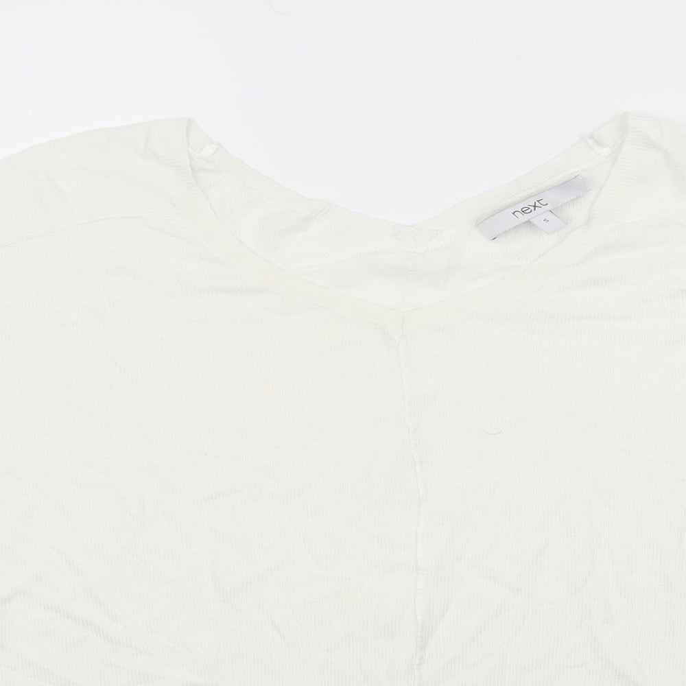 Womens UK Size S NEXT White Basic T-Shirt