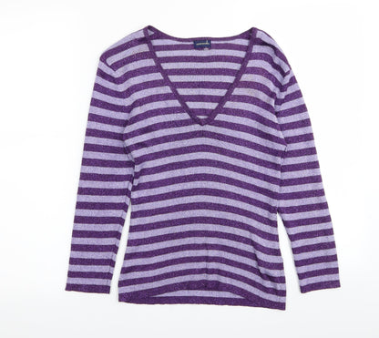 Debenhams Womens Multicoloured Striped  Basic T-Shirt Size 12