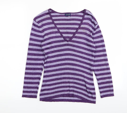 Debenhams Womens Multicoloured Striped  Basic T-Shirt Size 12