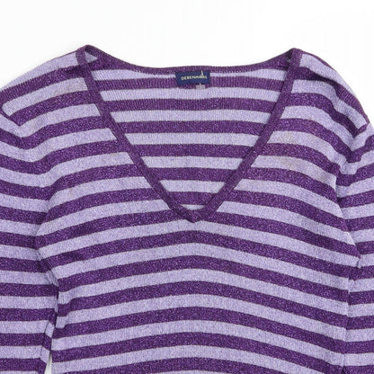 Debenhams Womens Multicoloured Striped  Basic T-Shirt Size 12