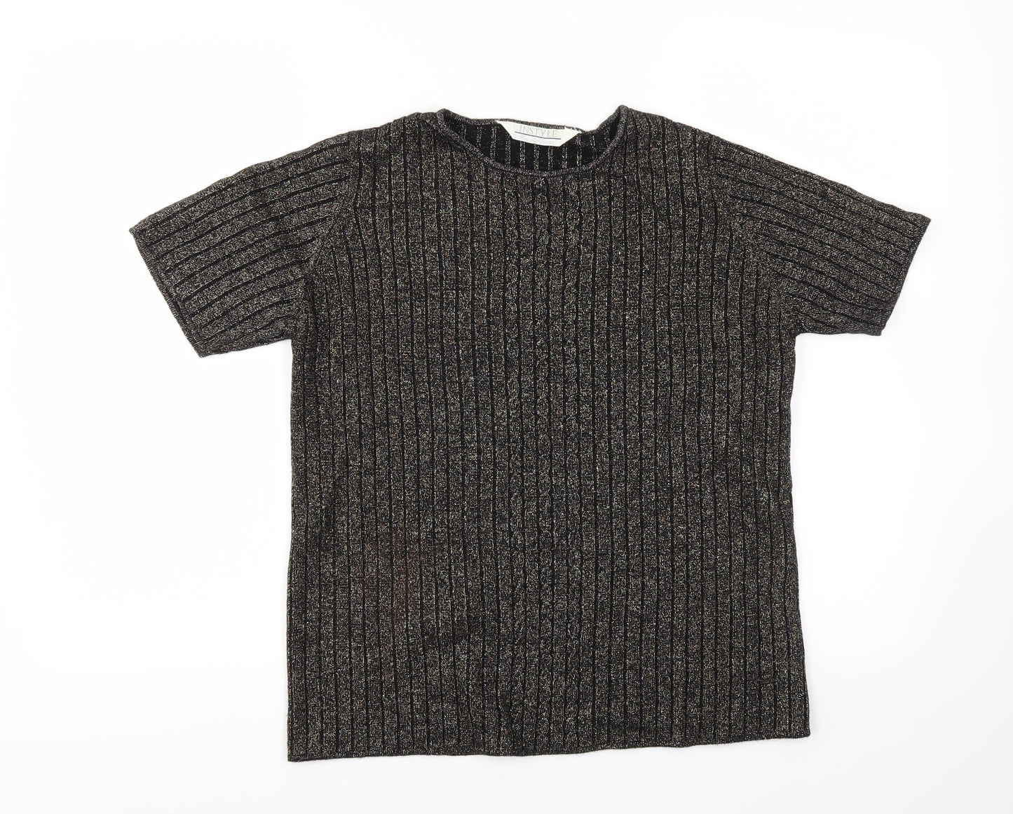 Womens UK Size M Instyle Gold Basic T-Shirt
