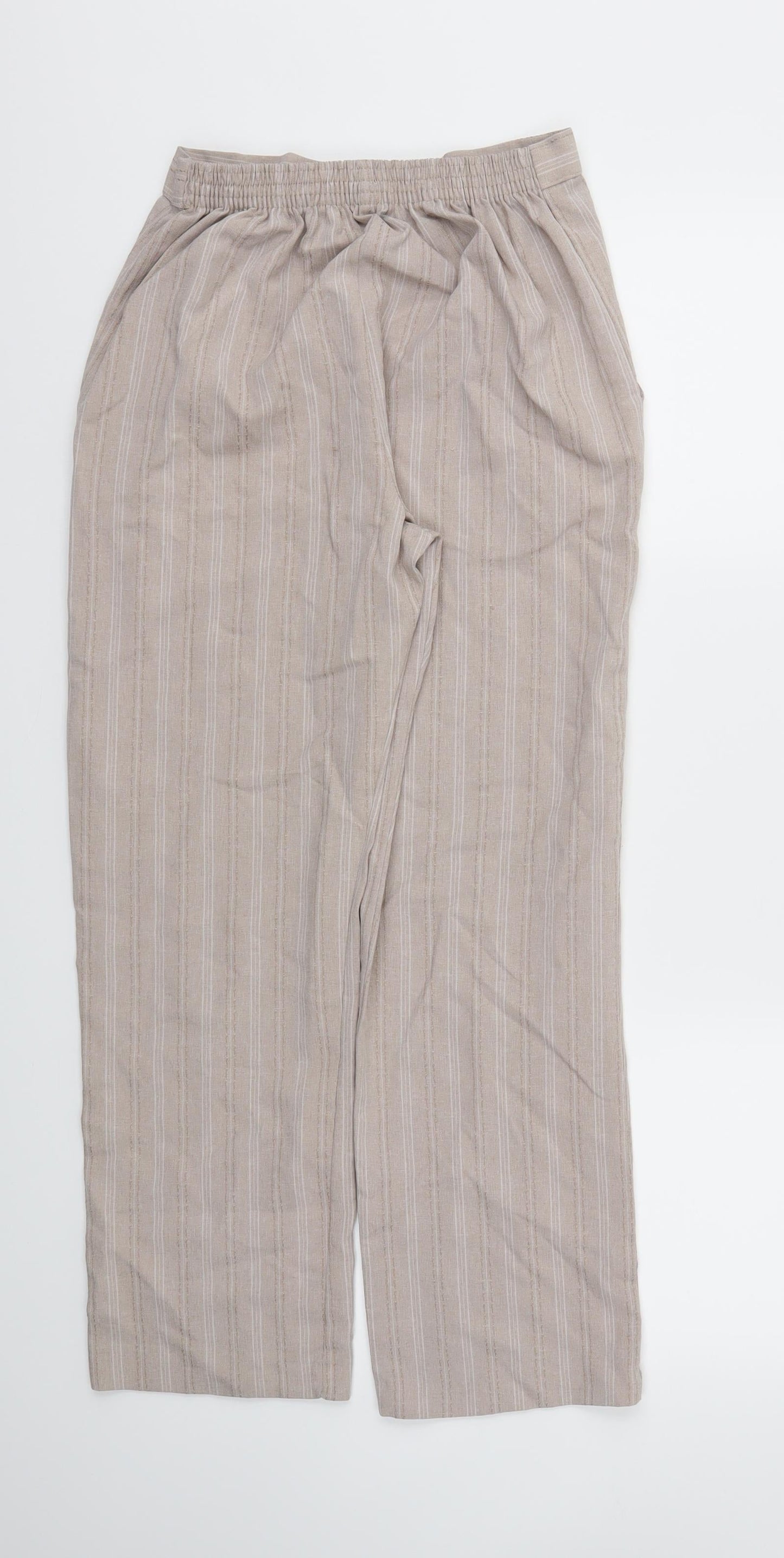 First Avenue Womens Beige Striped  Trousers  Size 10 L26 in - Stretch waistband