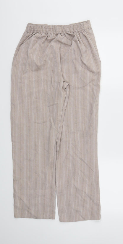 First Avenue Womens Beige Striped  Trousers  Size 10 L26 in - Stretch waistband