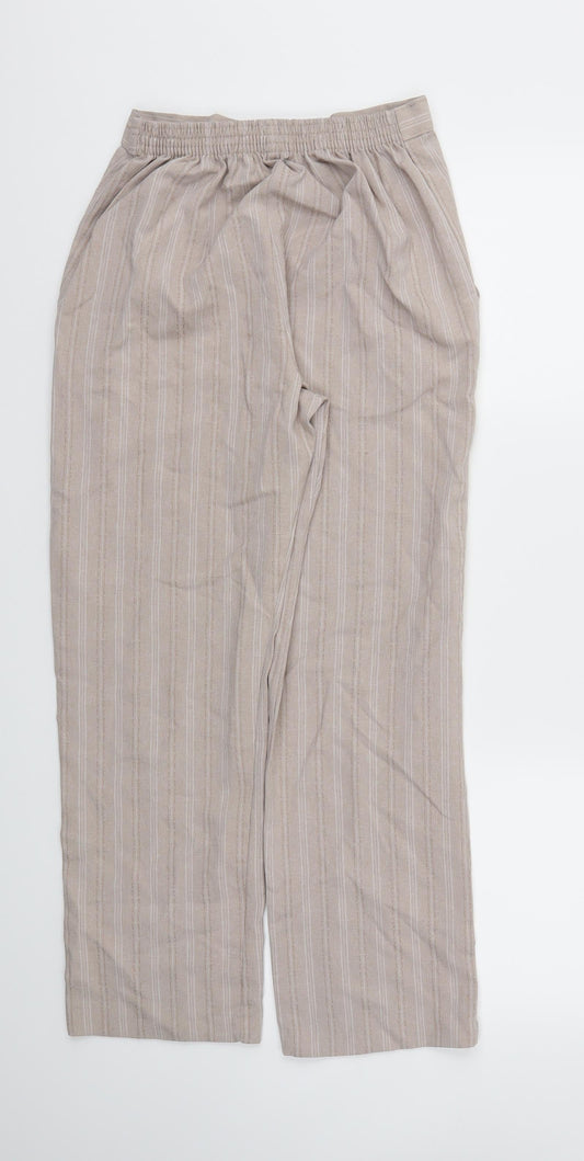 First Avenue Womens Beige Striped  Trousers  Size 10 L26 in - Stretch waistband