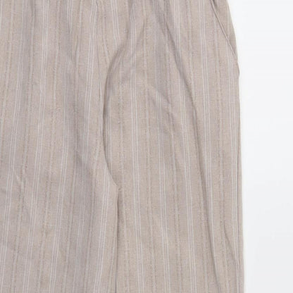 First Avenue Womens Beige Striped  Trousers  Size 10 L26 in - Stretch waistband