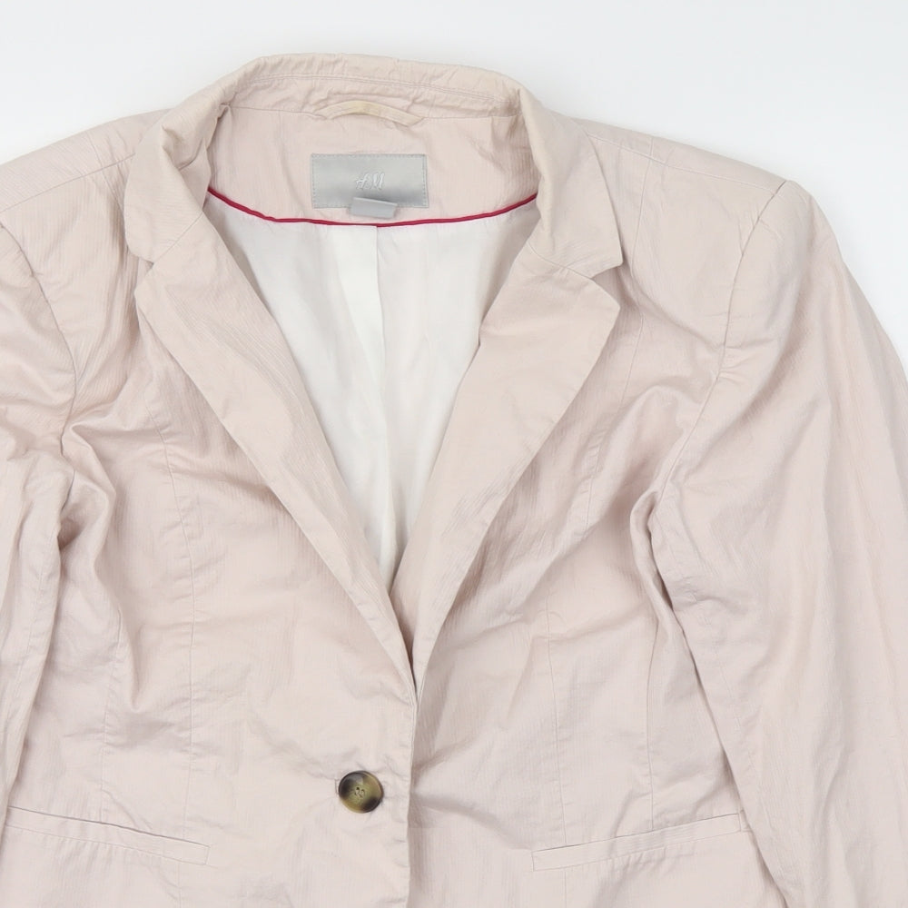 H&M Womens Pink   Jacket Blazer Size 10