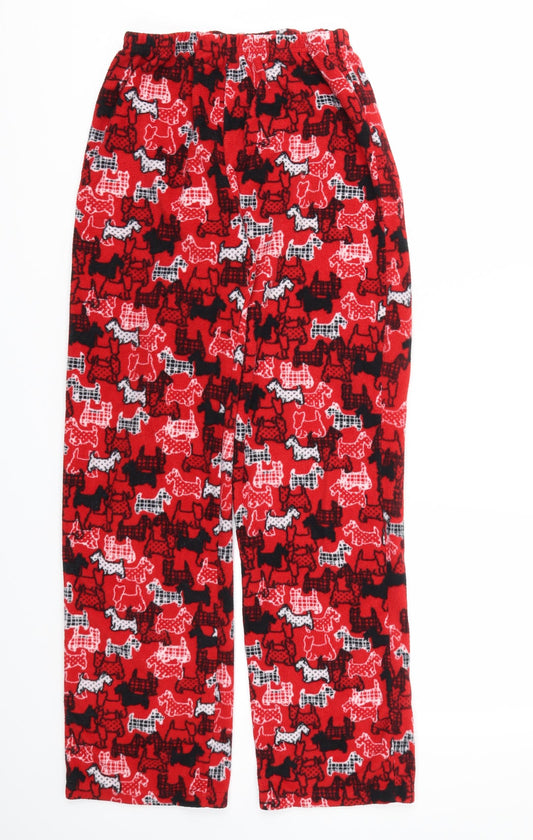 TU Womens Red Animal Print  Trousers  Size 8 L29 in - Stretch waistband