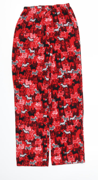 TU Womens Red Animal Print  Trousers  Size 8 L29 in - Stretch waistband