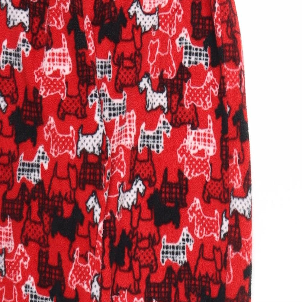 TU Womens Red Animal Print  Trousers  Size 8 L29 in - Stretch waistband