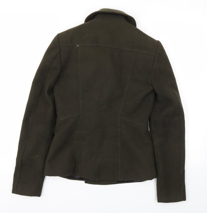 Back view of Dorothy Perkins women’s green jacket coat, size UK 6