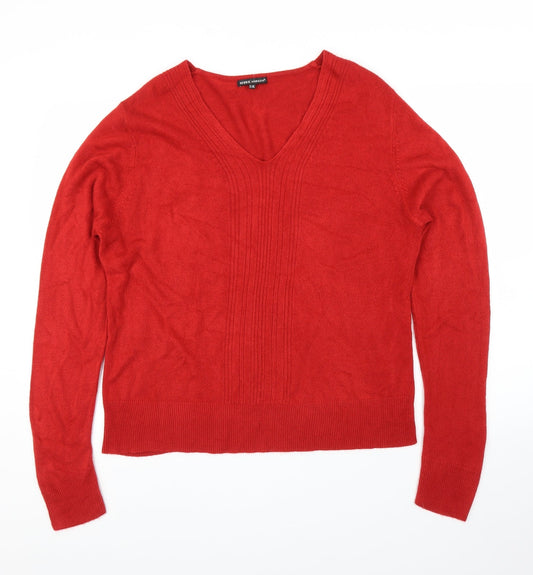 Debbie Morgan Womens Red   Pullover Jumper Size L