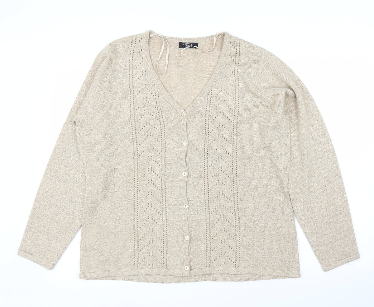 Bonmarché Womens Beige Cardigan Jumper Size M