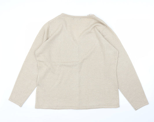 BM Womens Beige   Cardigan Jumper Size M