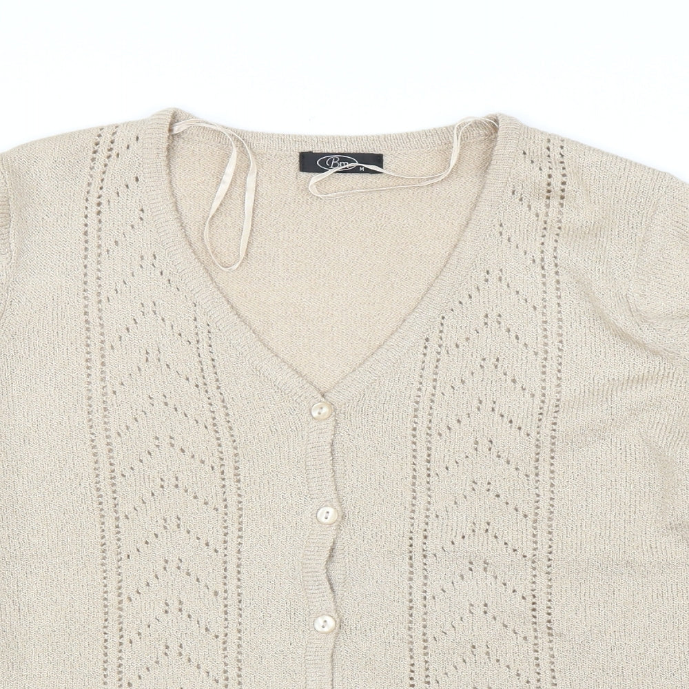 Bonmarché Womens Beige Cardigan Jumper Size M