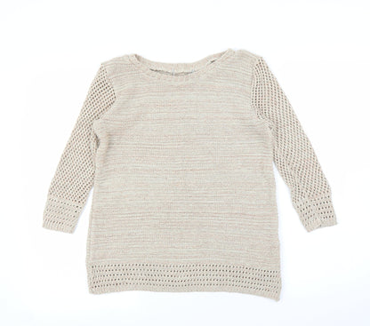 Peacocks Womens Beige   Pullover Jumper Size 8