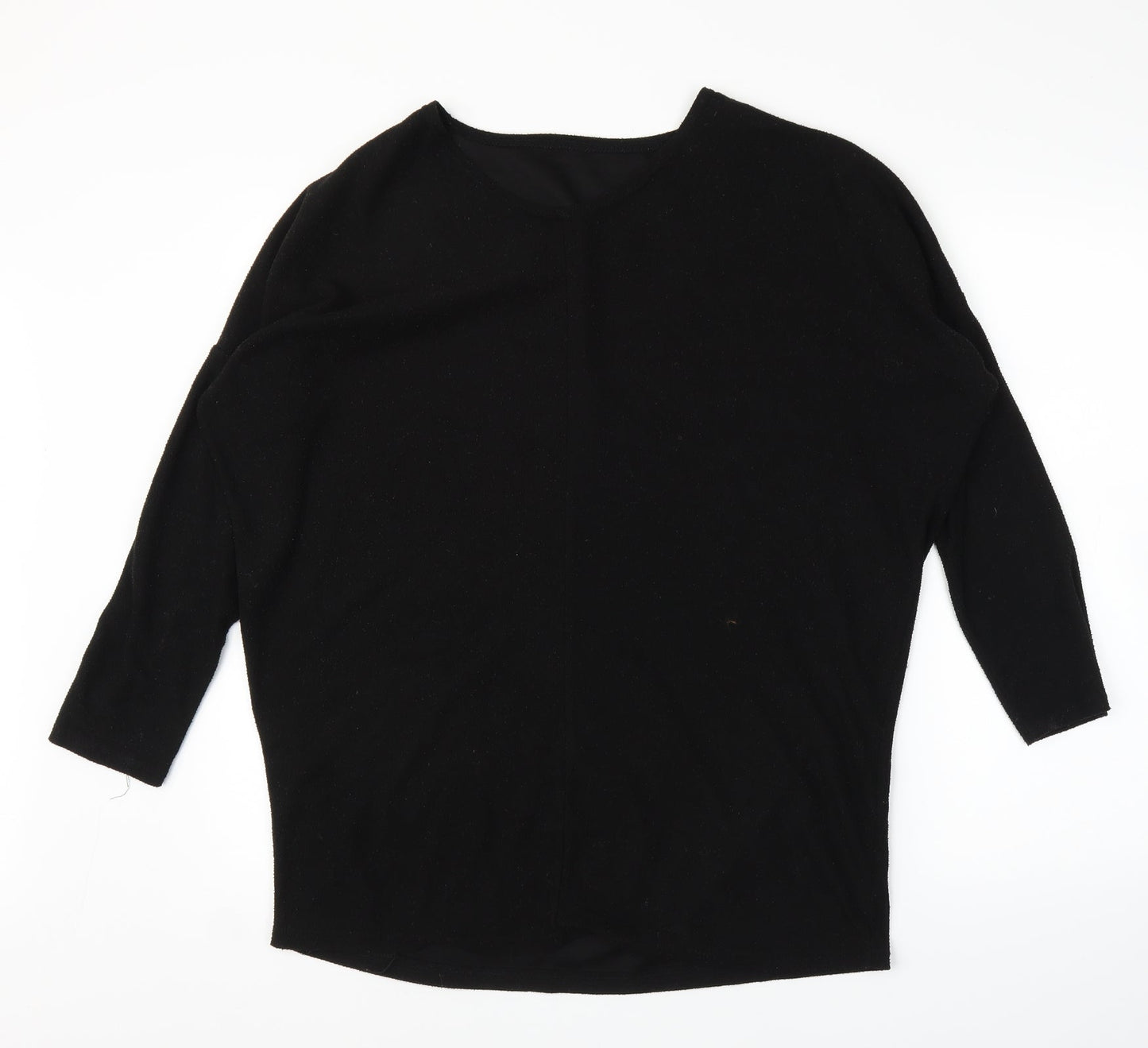 Womens UK Size XL Preworn Black Basic Blouse